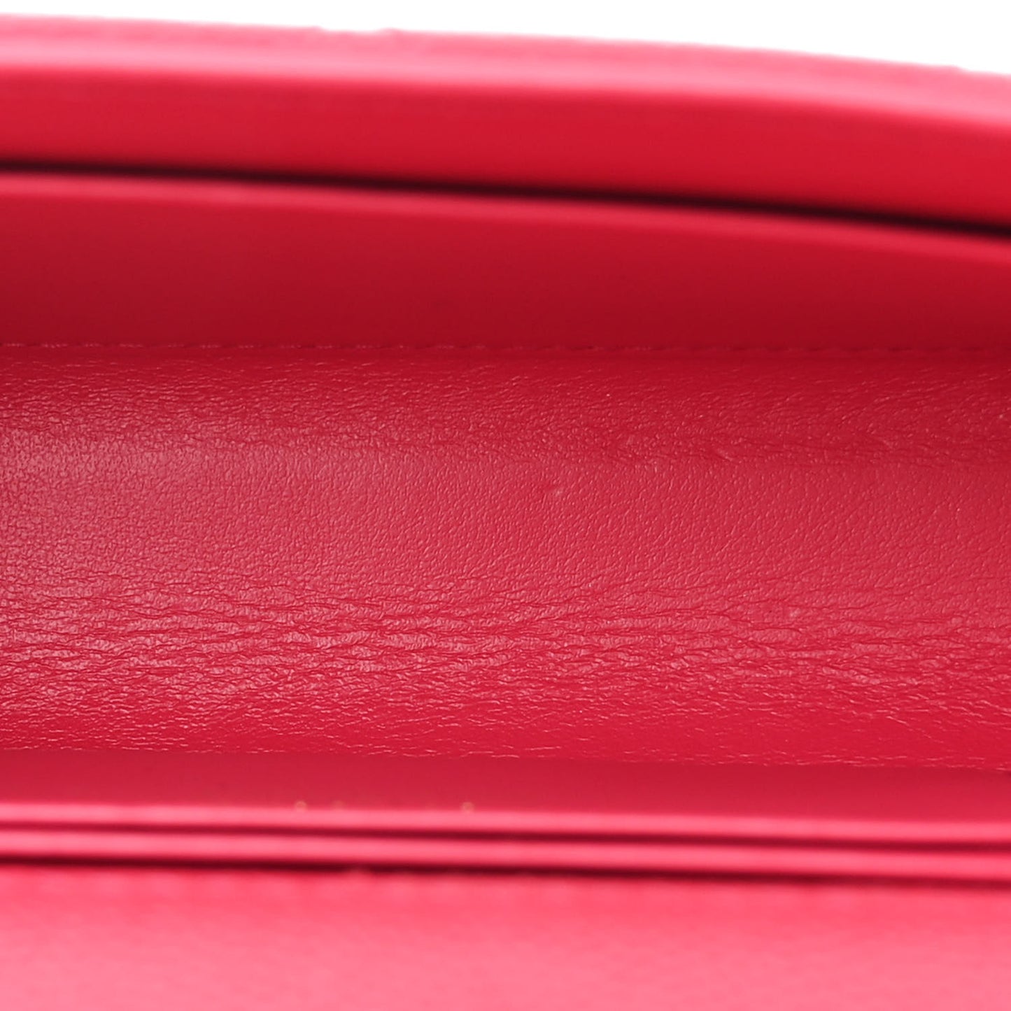 Caviar Quilted Chain Top Handle Phone Holder With Chain Dark Pink