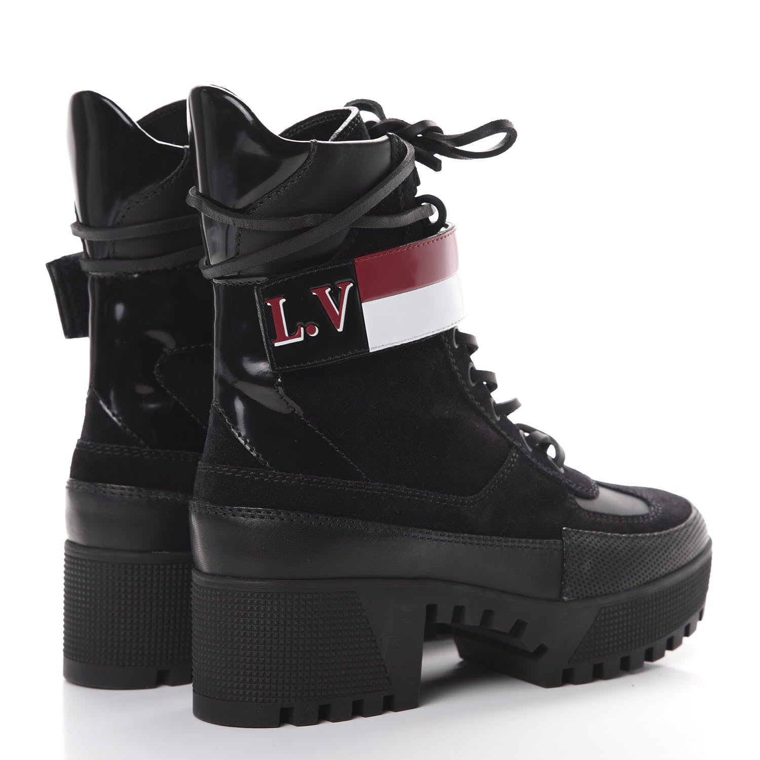 Louis Vuitton Suede Calfskin Laureate Platform Desert Boots 36 Black 4 of 6