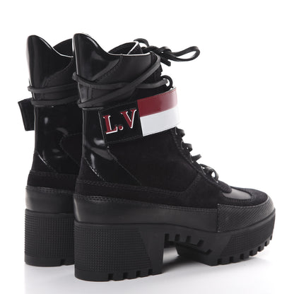 Louis Vuitton Suede Calfskin Laureate Platform Desert Boots 36 Black 4 of 6