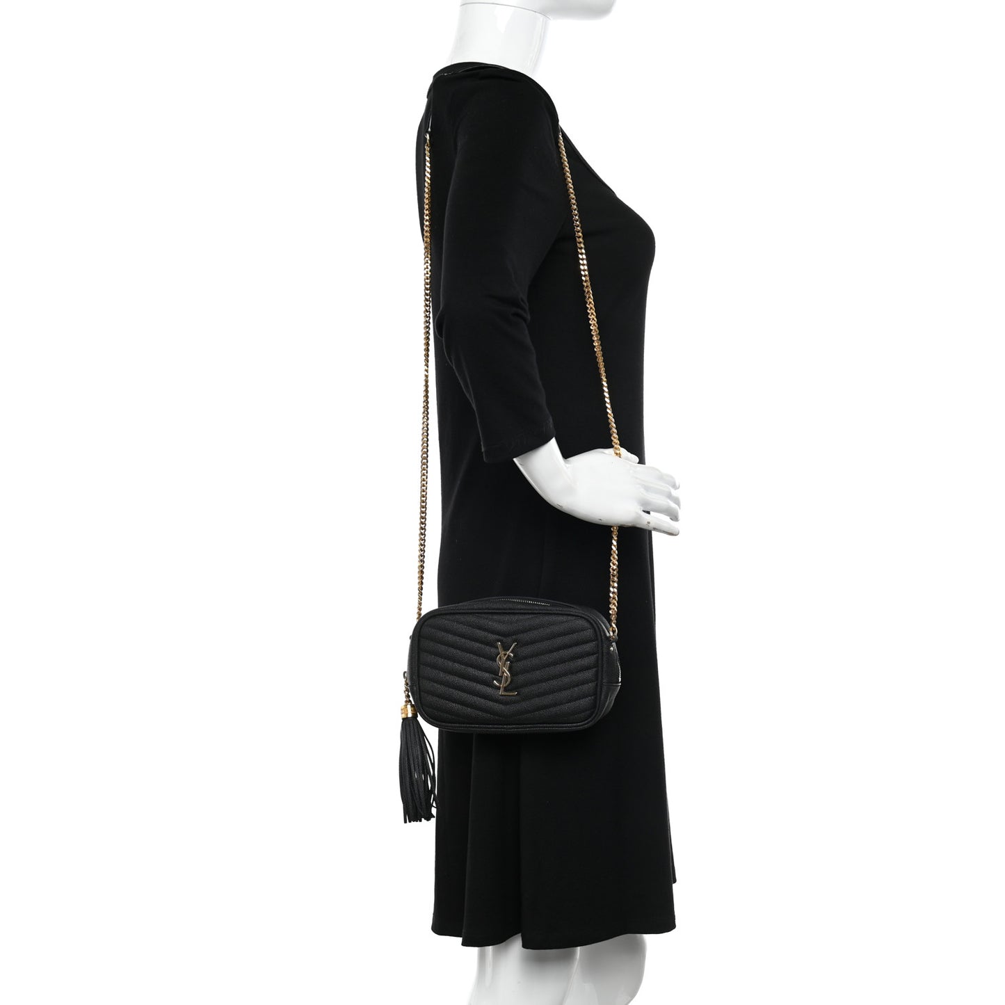 Grain De Poudre Matelasse Monogram Mini Lou Camera Bag Black