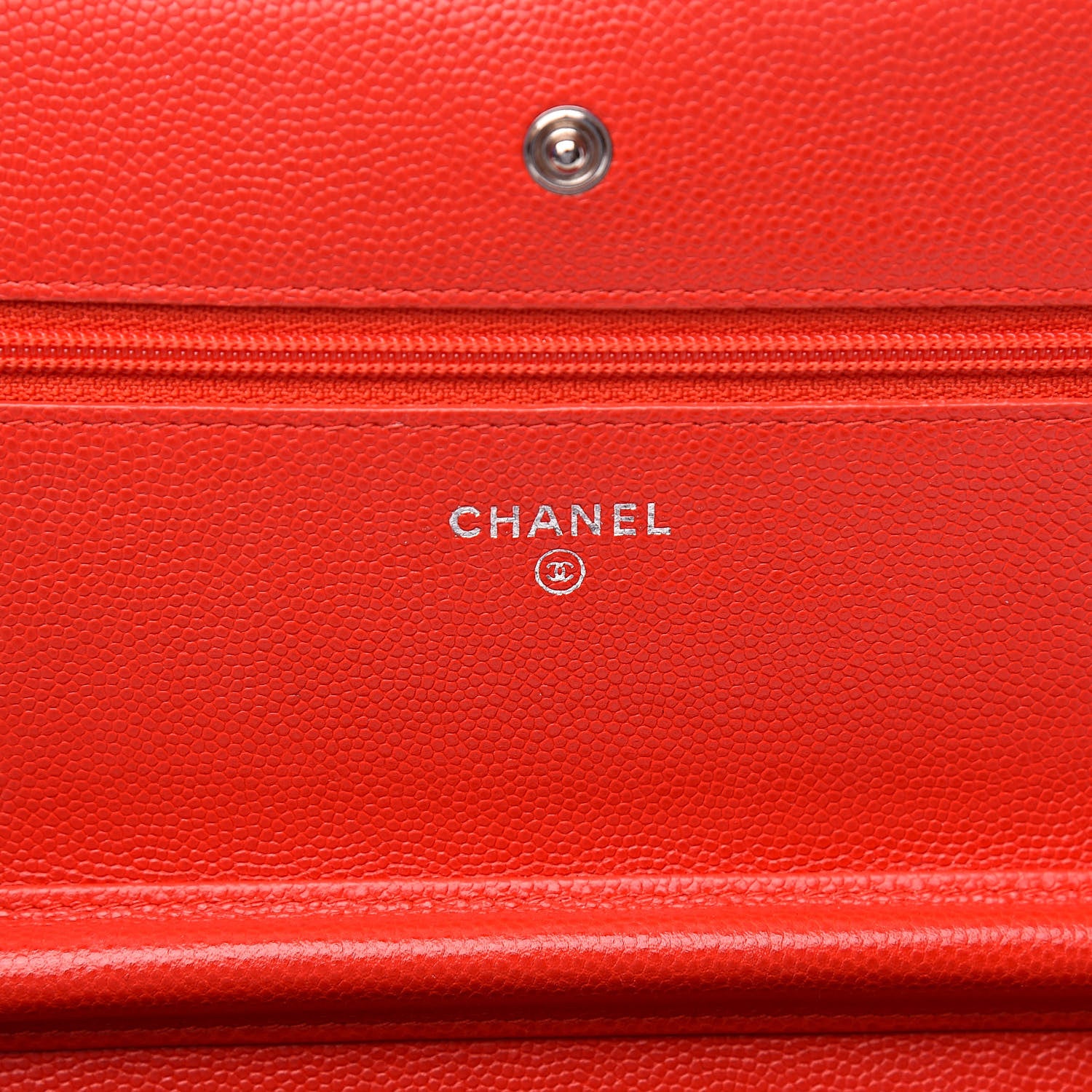 Chanel Caviar Chevron Quilted Wallet On Chain WOC Red 6 of 18