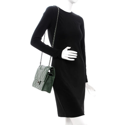 Chanel Washed Lambskin Jumbo Take Away Flap Green 3 of 21