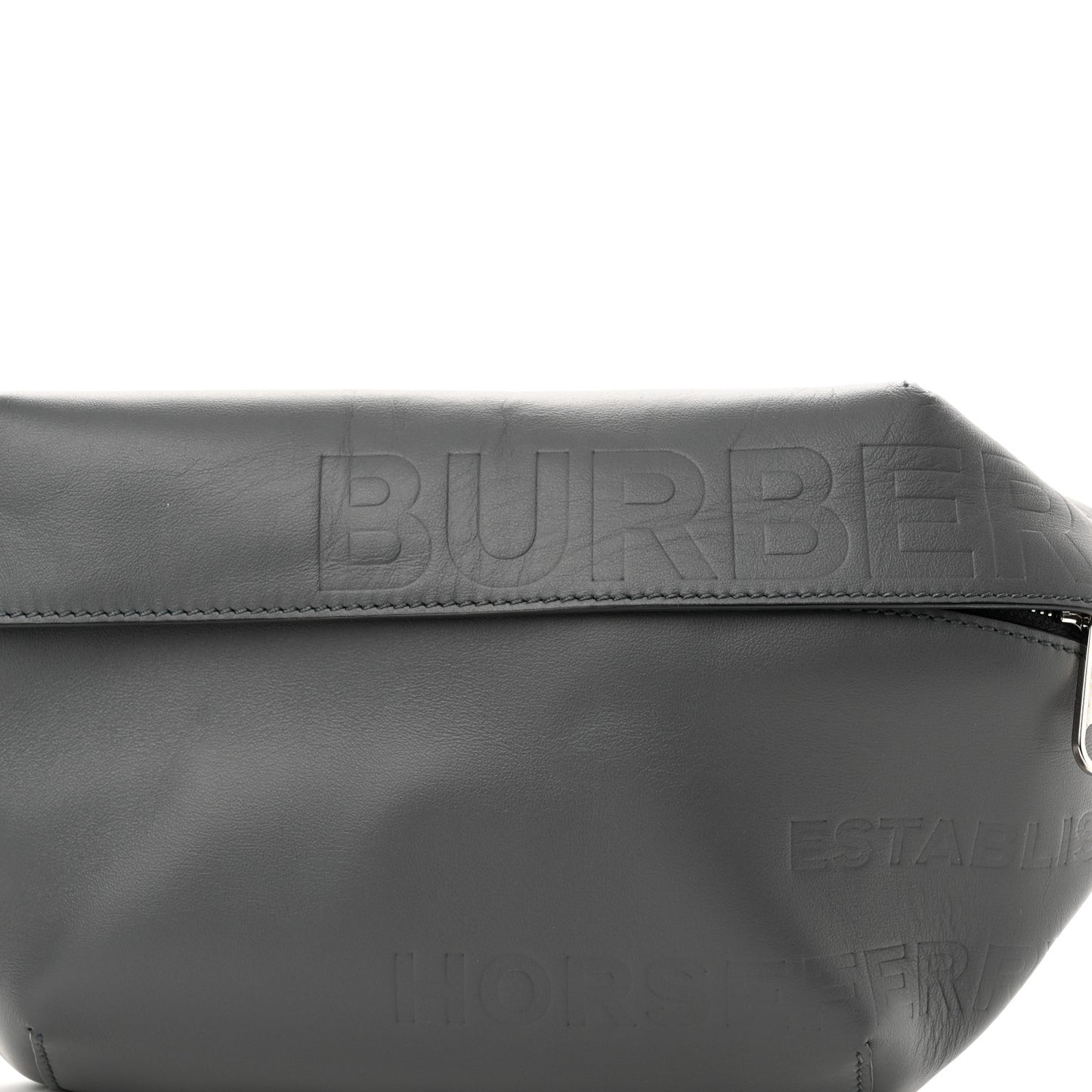 Calfskin Horseferry Print Medium Sonny Bum Bag Dark Ash Grey