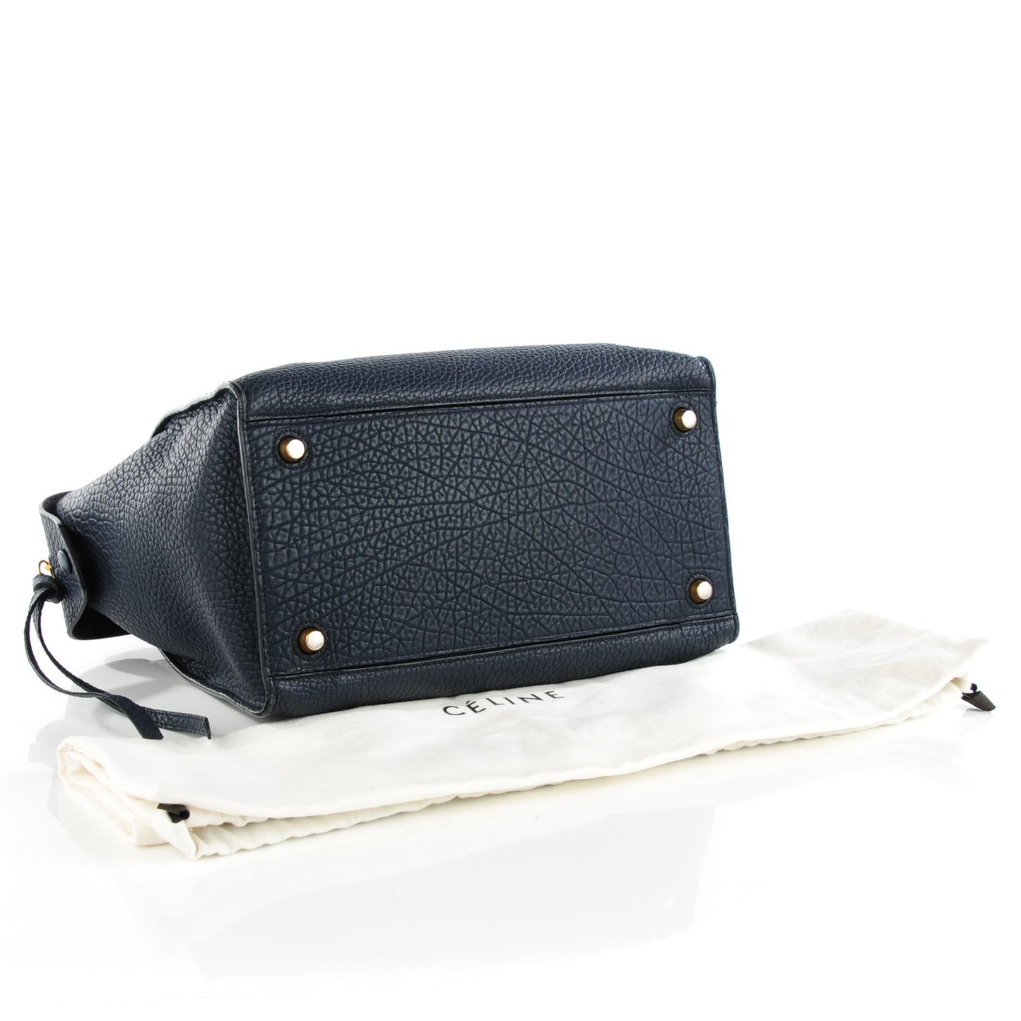 Bullhide Calfskin Small Ring Bag Navy Blue