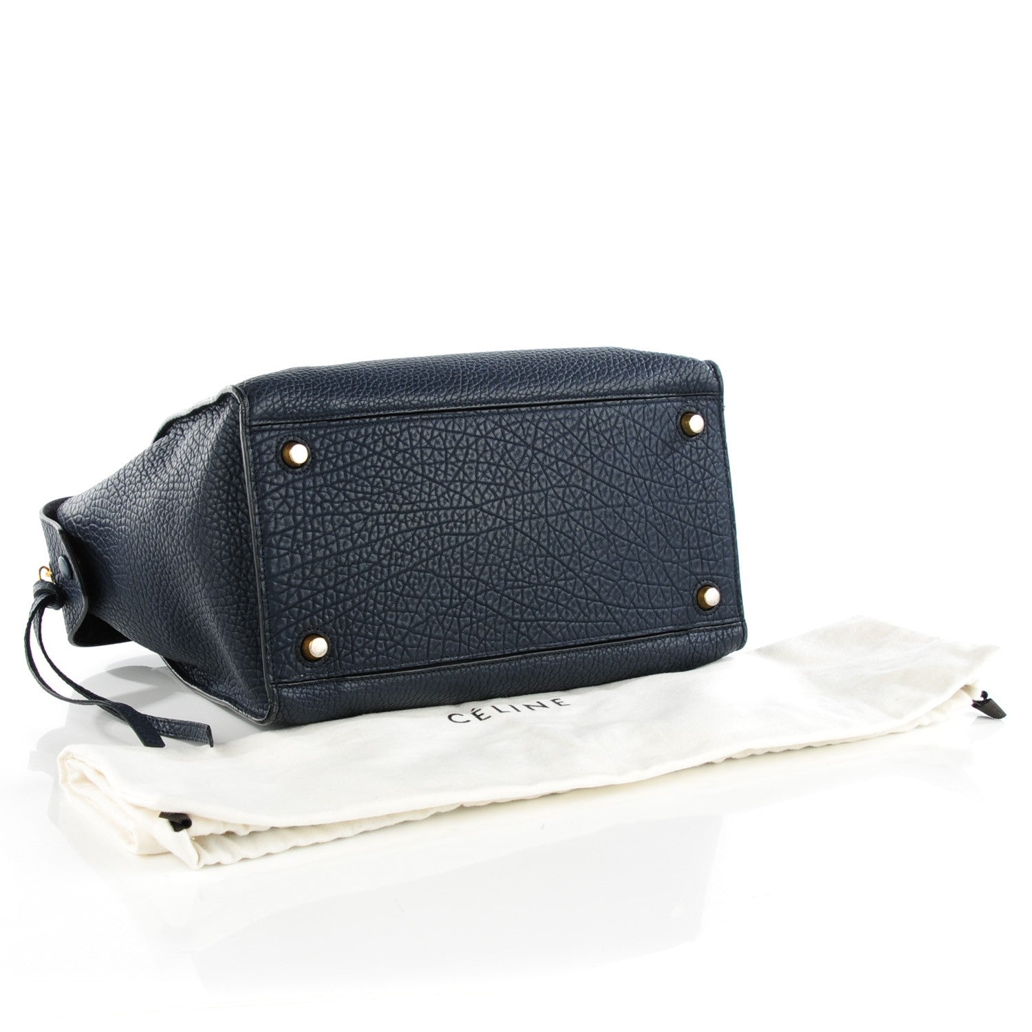 Celine Bullhide Calfskin Small Ring Bag Navy Blue 4 of 9