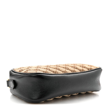Gucci Monogram Matelasse Diagonal Small GG Marmont Chain Shoulder Bag Beige Black 4 of 11