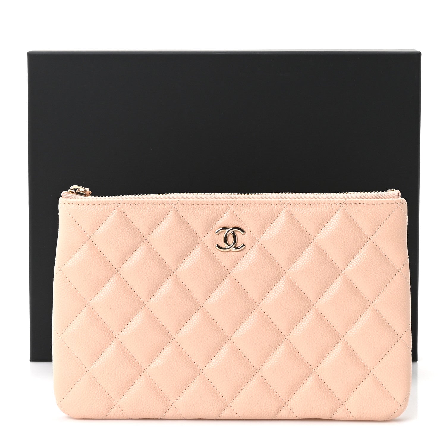 Chanel Caviar Quilted Small Zipped Pouch Light Beige 11 of 11