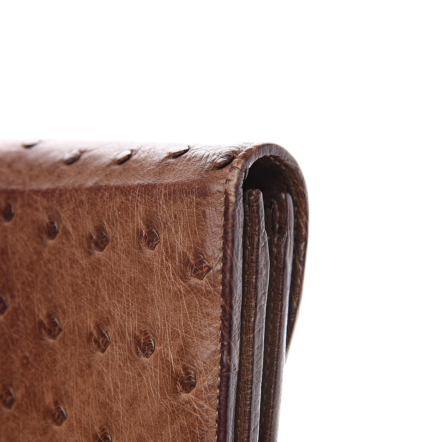Gucci Ostrich 1973 Continental Clutch Wallet Brown 9 of 12