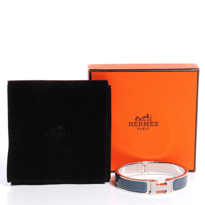 Hermes Enamel Narrow Clic Clac H Bracelet PM Slate 4 of 6
