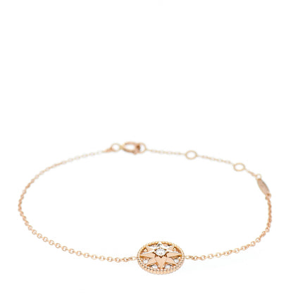 Christian Dior 18K Rose Gold Pave Diamond Rose Des Vents Bracelet 1 of 6