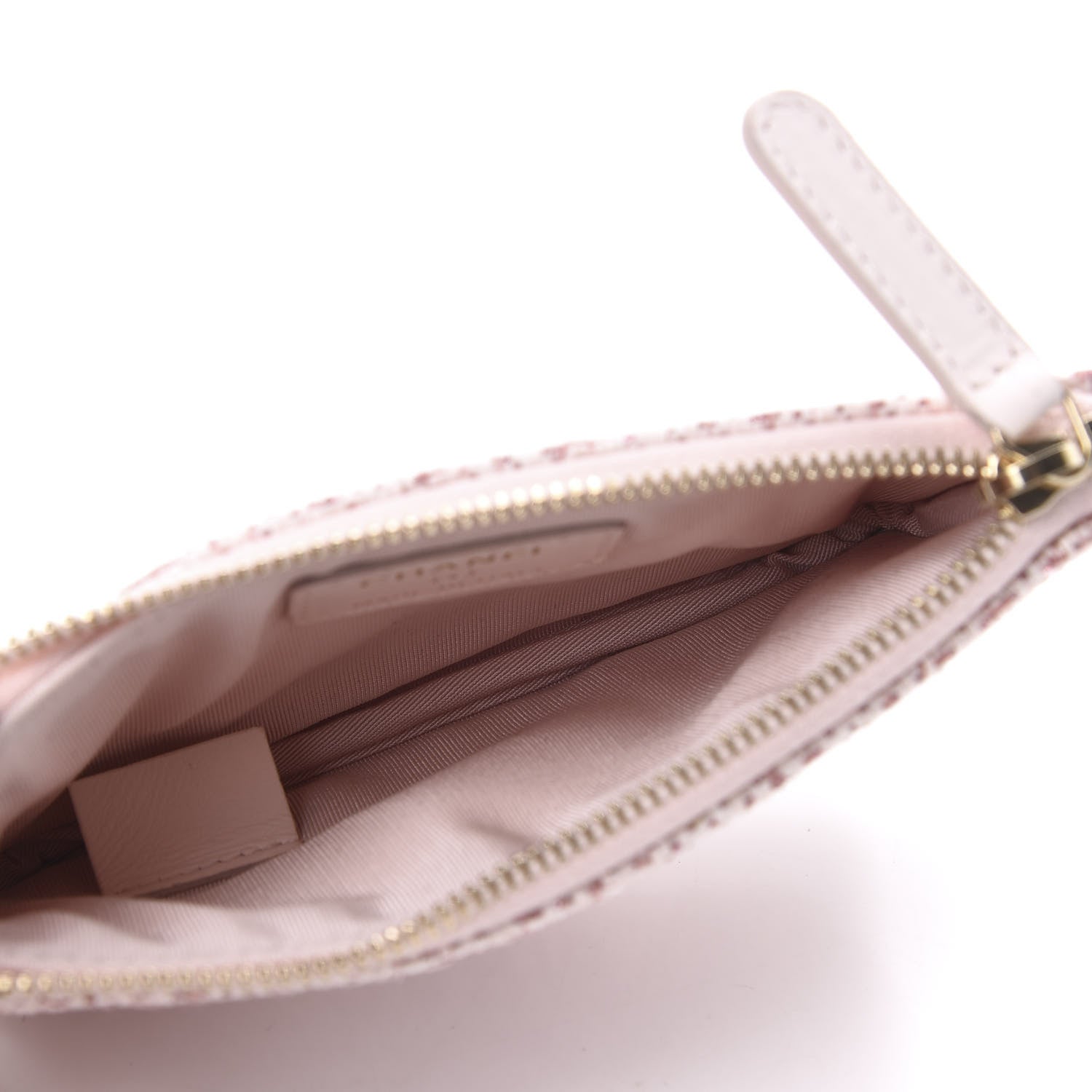 Chanel Woven Straw Raffia Deauville Cosmetic Pouch Pink 5 of 8