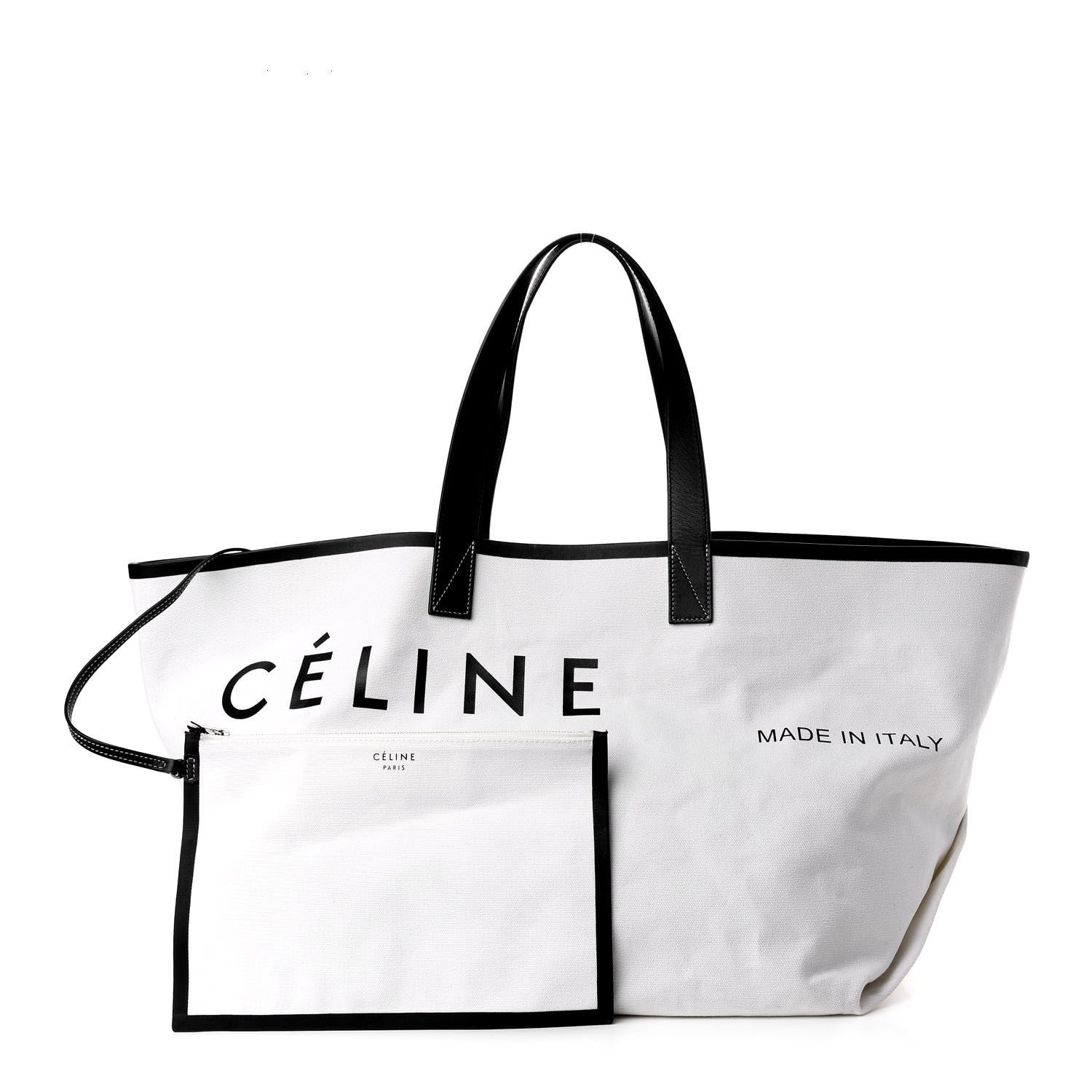 Celine Textile Medium Made In Tote Black White 1 of 9