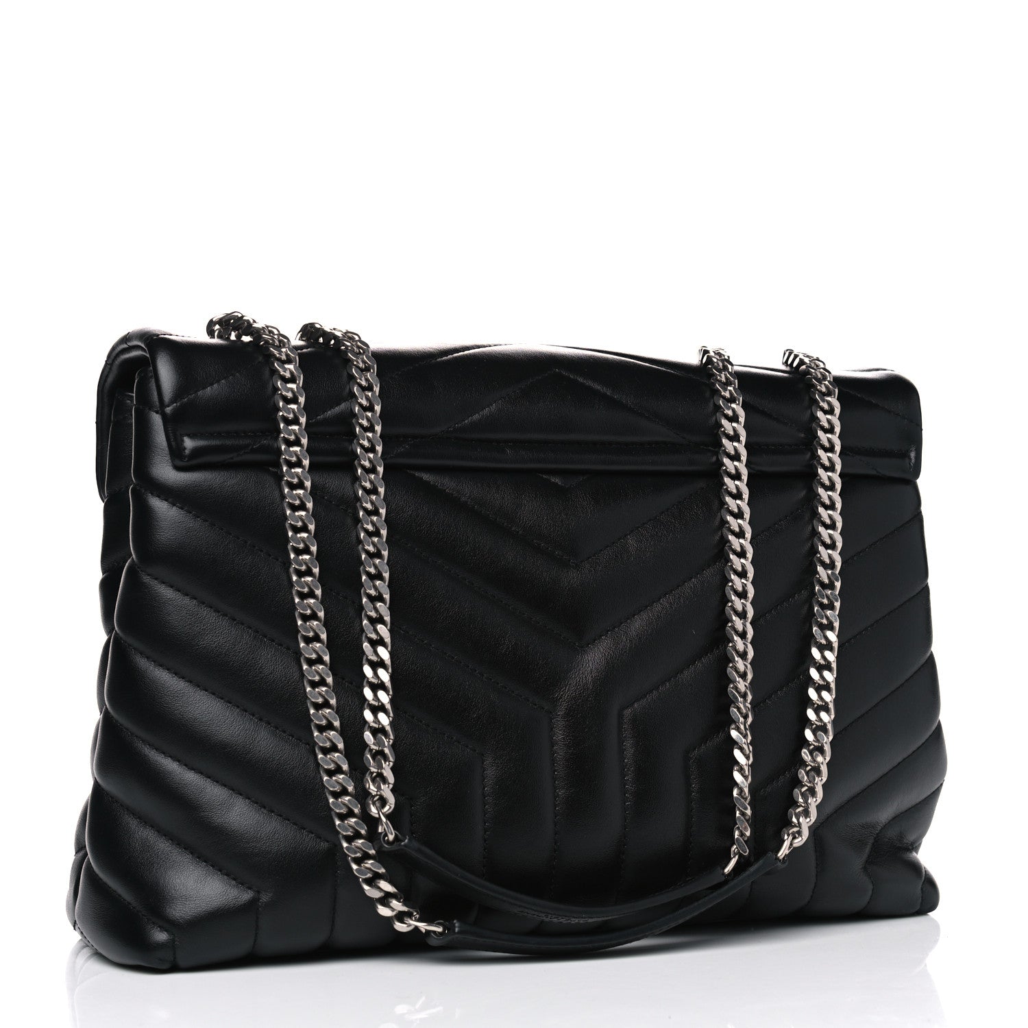 Saint Laurent Calfskin Y Quilted Monogram Medium Loulou Chain Satchel Black 2 of 5