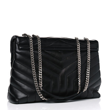 Saint Laurent Calfskin Y Quilted Monogram Medium Loulou Chain Satchel Black 2 of 5