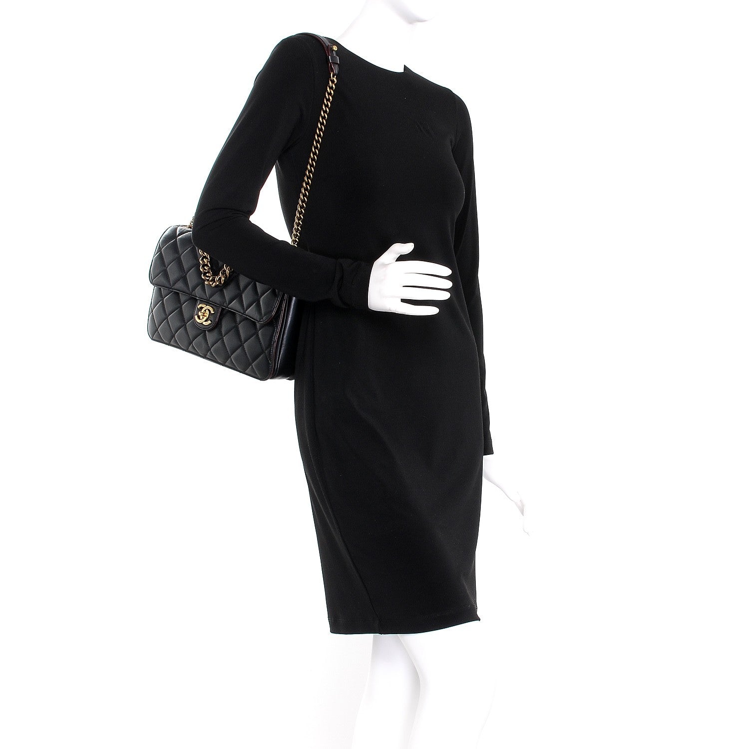 Chanel Calfskin Quilted Large Perfect Edge Flap Black 2 of 7