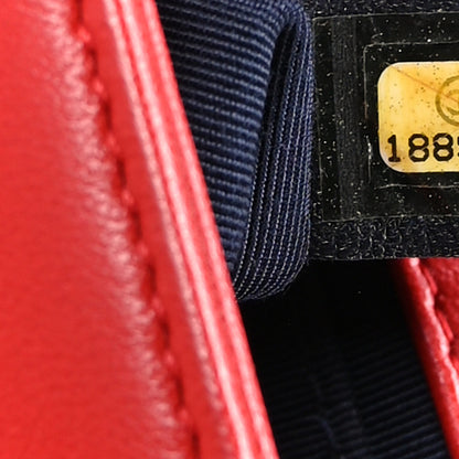 Chanel Lambskin Embossed Small Cube Boy Flap Red 7 of 10