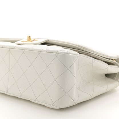 Chanel Caviar Quilted Jumbo Double Flap White 10 of 13