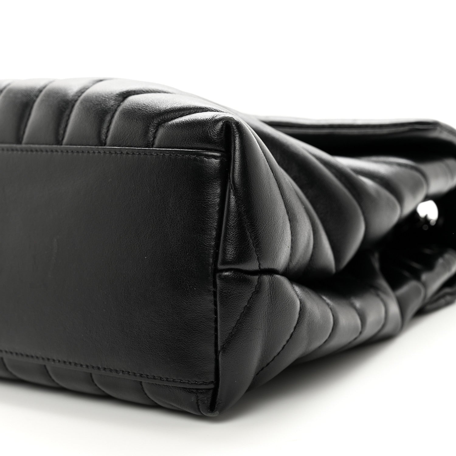 Saint Laurent Calfskin Y Quilted Monogram Monochrome Medium Loulou Chain Satchel Black 10 of 11
