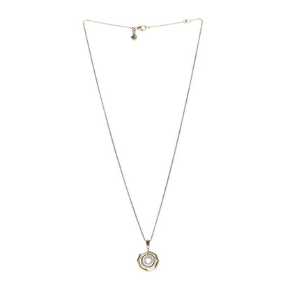 David Yurman 18K Yellow Gold Diamond 16mm Stax Pendant Necklace 3 of 7
