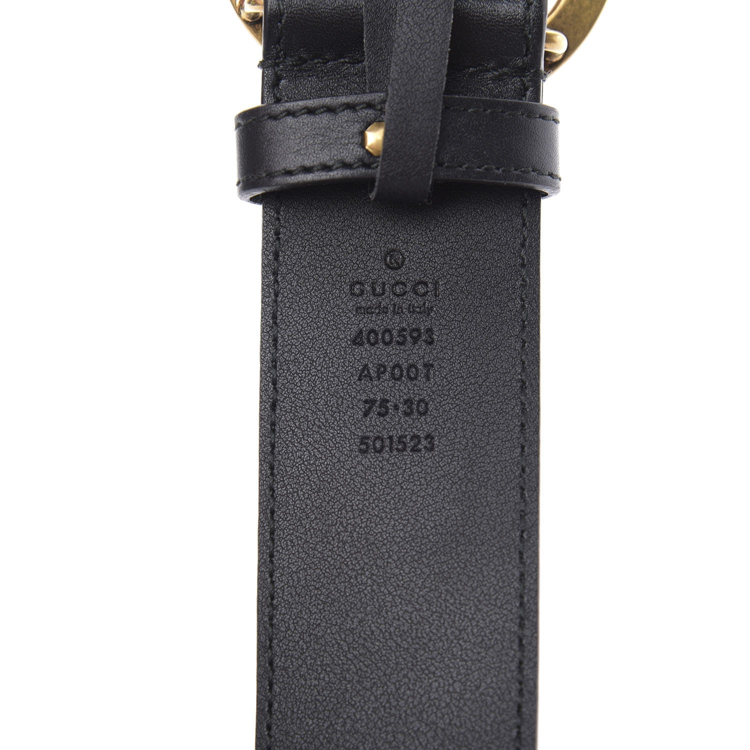Gucci Calfskin Double G 40mm Belt 75 30 Black 3 of 7