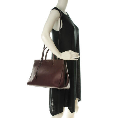 Saint Laurent Grained Calfskin Medium Cabas Rive Gauche Bordeaux 2 of 7