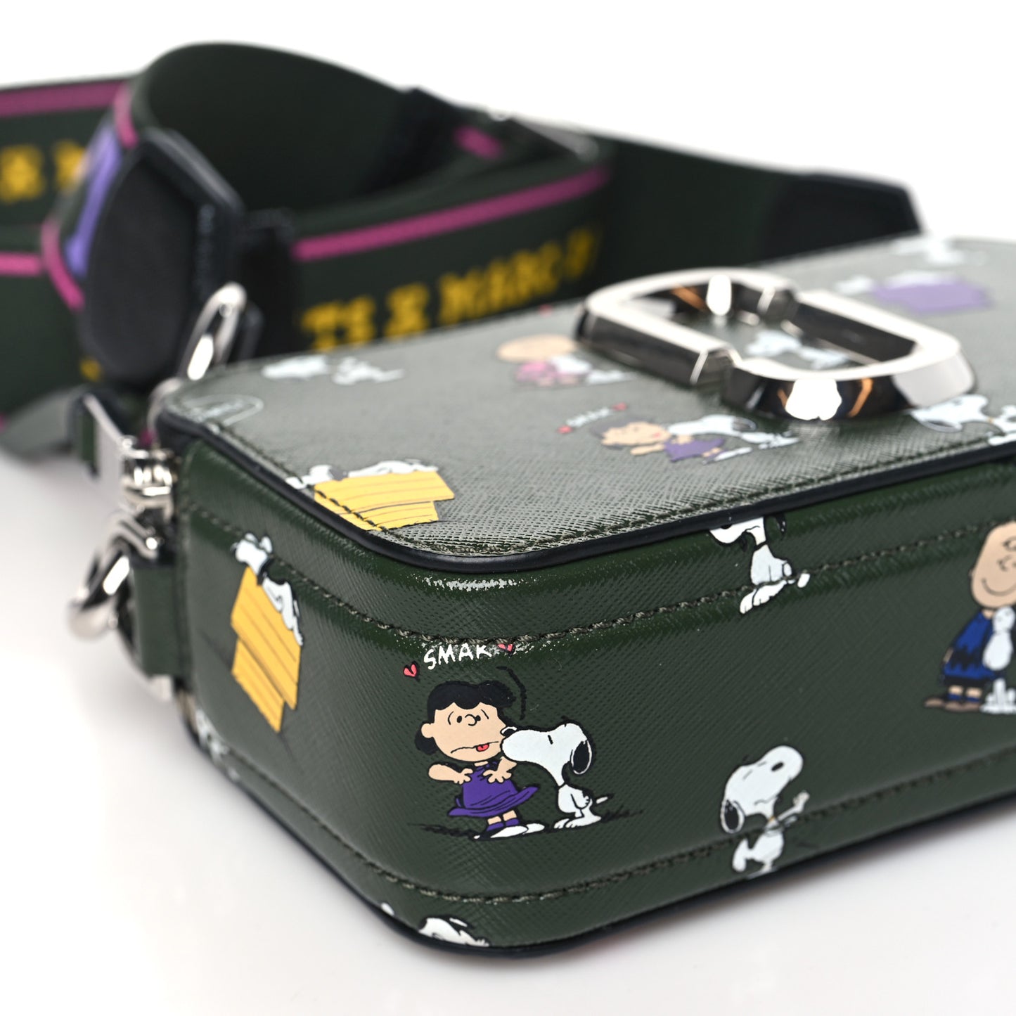 X Peanuts Saffiano Snoopy Snapshot Camera Bag Green Multicolor