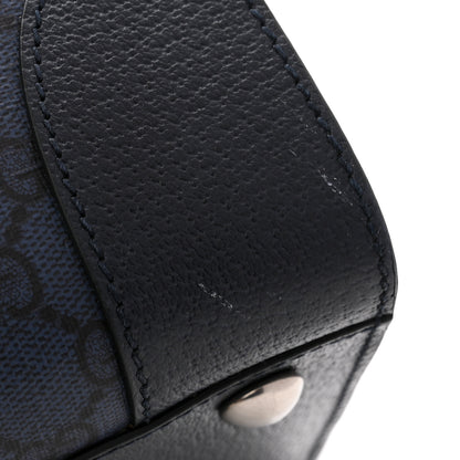 Gucci GG Supreme Monogram Textured Dollar Calfskin Large Ophidia Tote Bag Black Blue 12 of 12