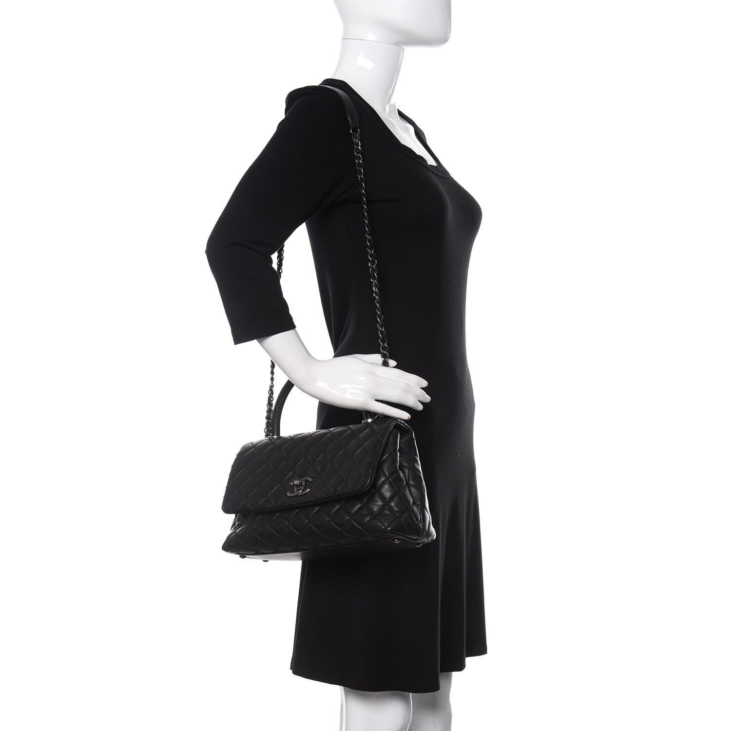 Chanel Caviar Quilted Small Coco Handle Flap Black 2 of 11