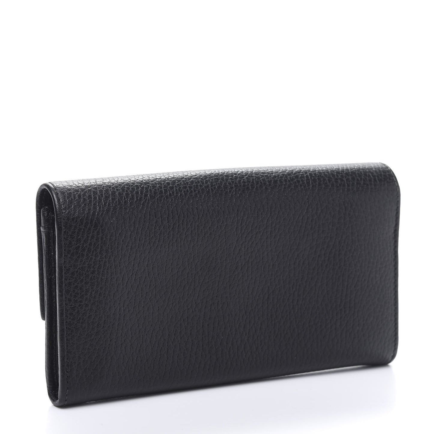 Dollar Calfskin Swing Continental Wallet Black