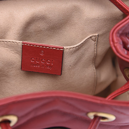 Gucci Calfskin Matelasse GG Marmont Flap Backpack Hibiscus Red 5 of 9