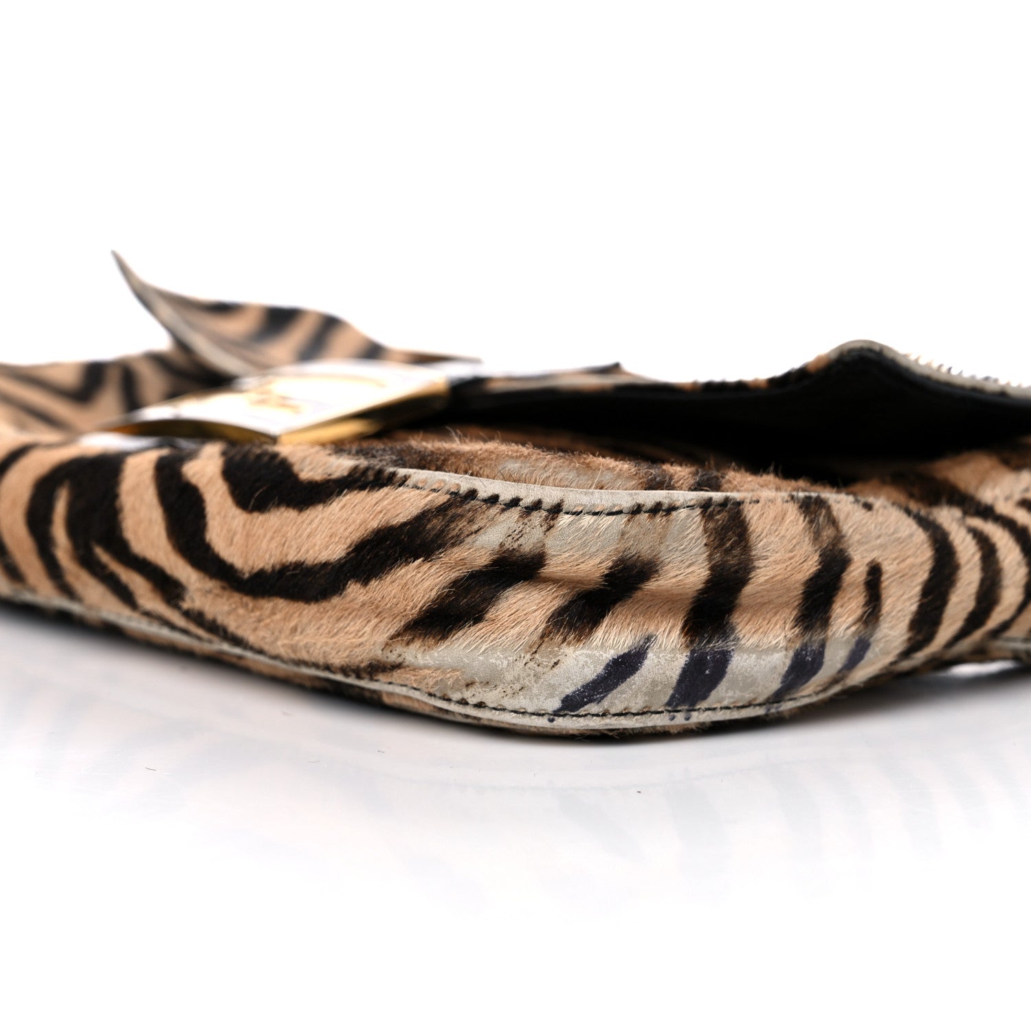 Fendi Calf Hair Zebra Print Baguette Brown 8 of 13