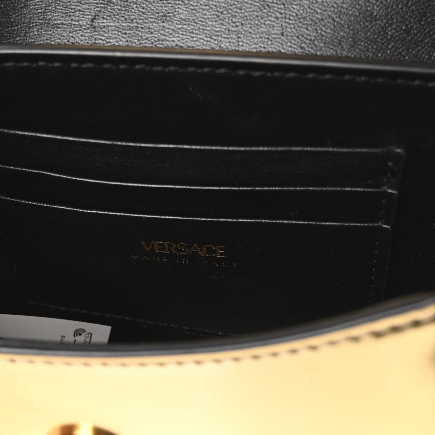 Metallic Calfskin Mini La Medusa Bag Gold