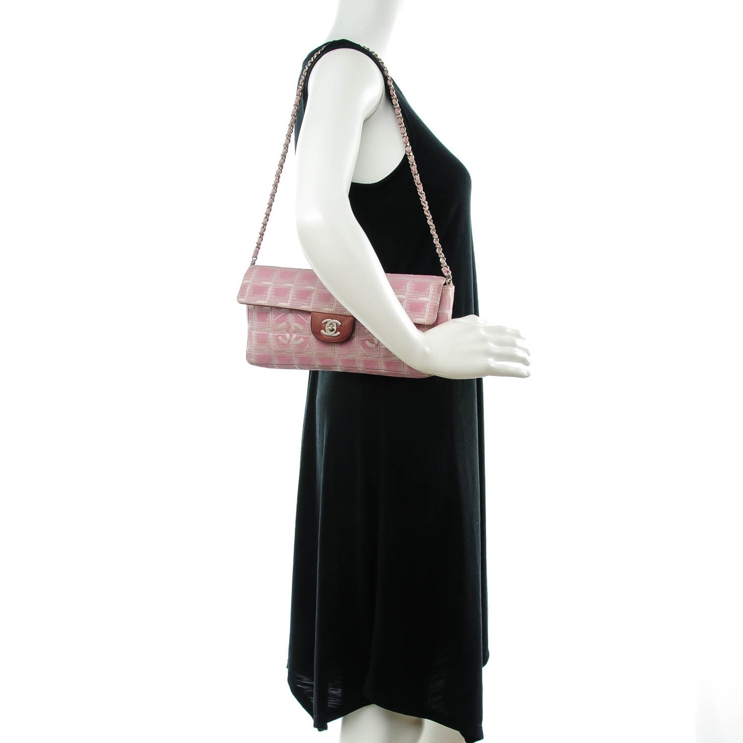 Chanel Nylon Travel East West Flap Pink 2 of 10