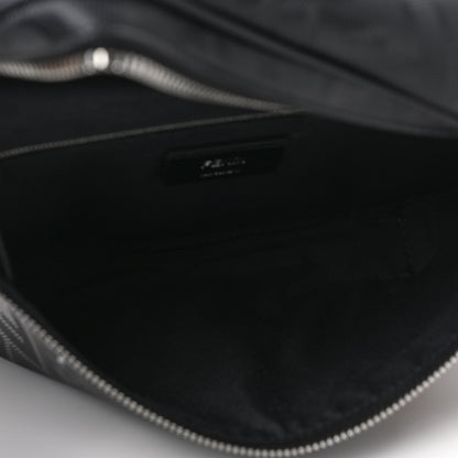 Fendi Vitello King FF Lines Embossed Lock Chain 1974 Diagonal Belt Bag Black 5 of 8