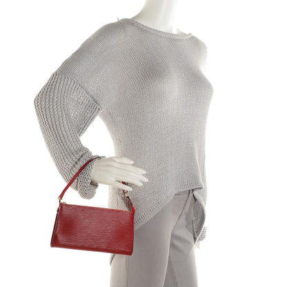 Louis Vuitton Epi Pochette Accessories 24 Castillan Red 2 of 7