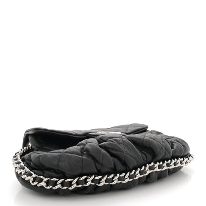 Chanel Washed Lambskin Quilted Medium Chain Around Messenger Black 4 of 11