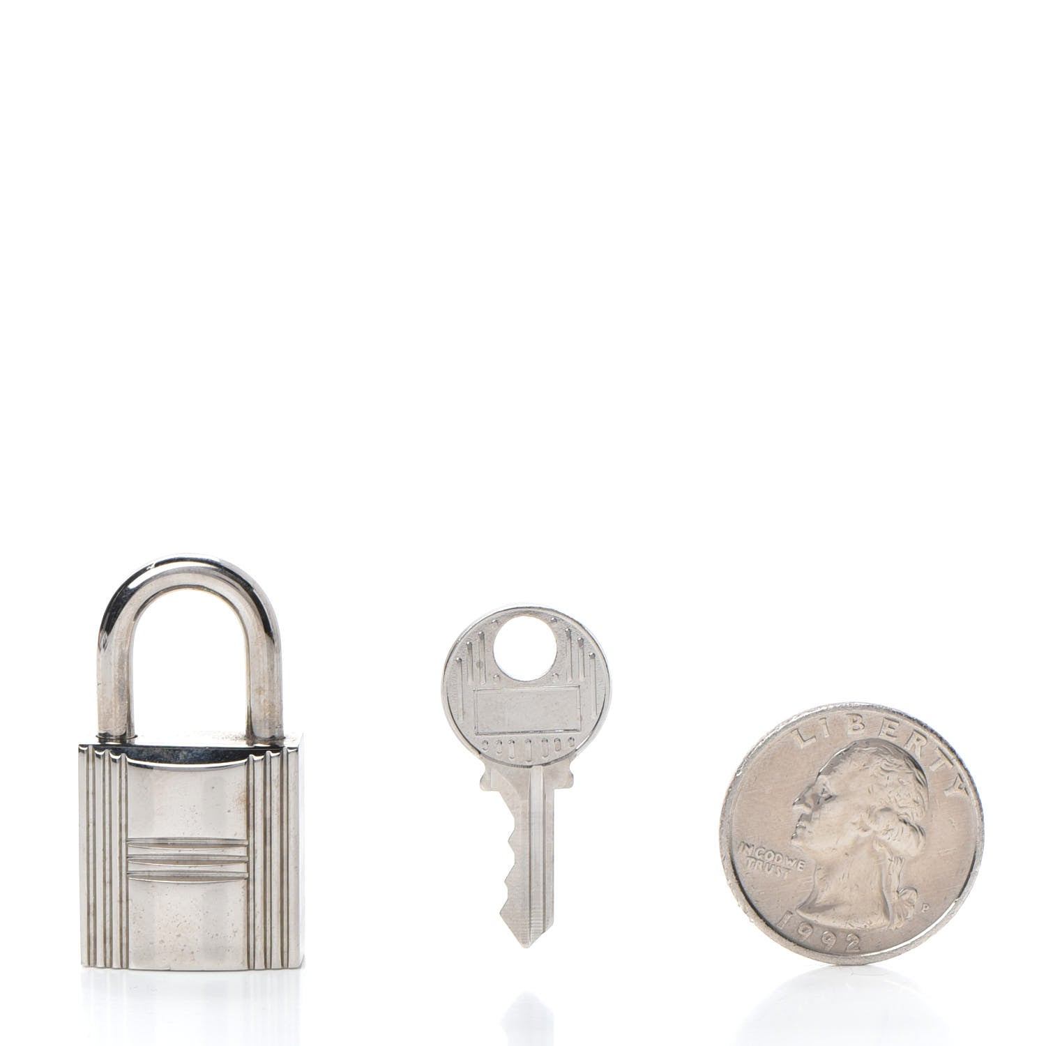 Hermes Palladium Cadena Lock and Key Set 2 of 7