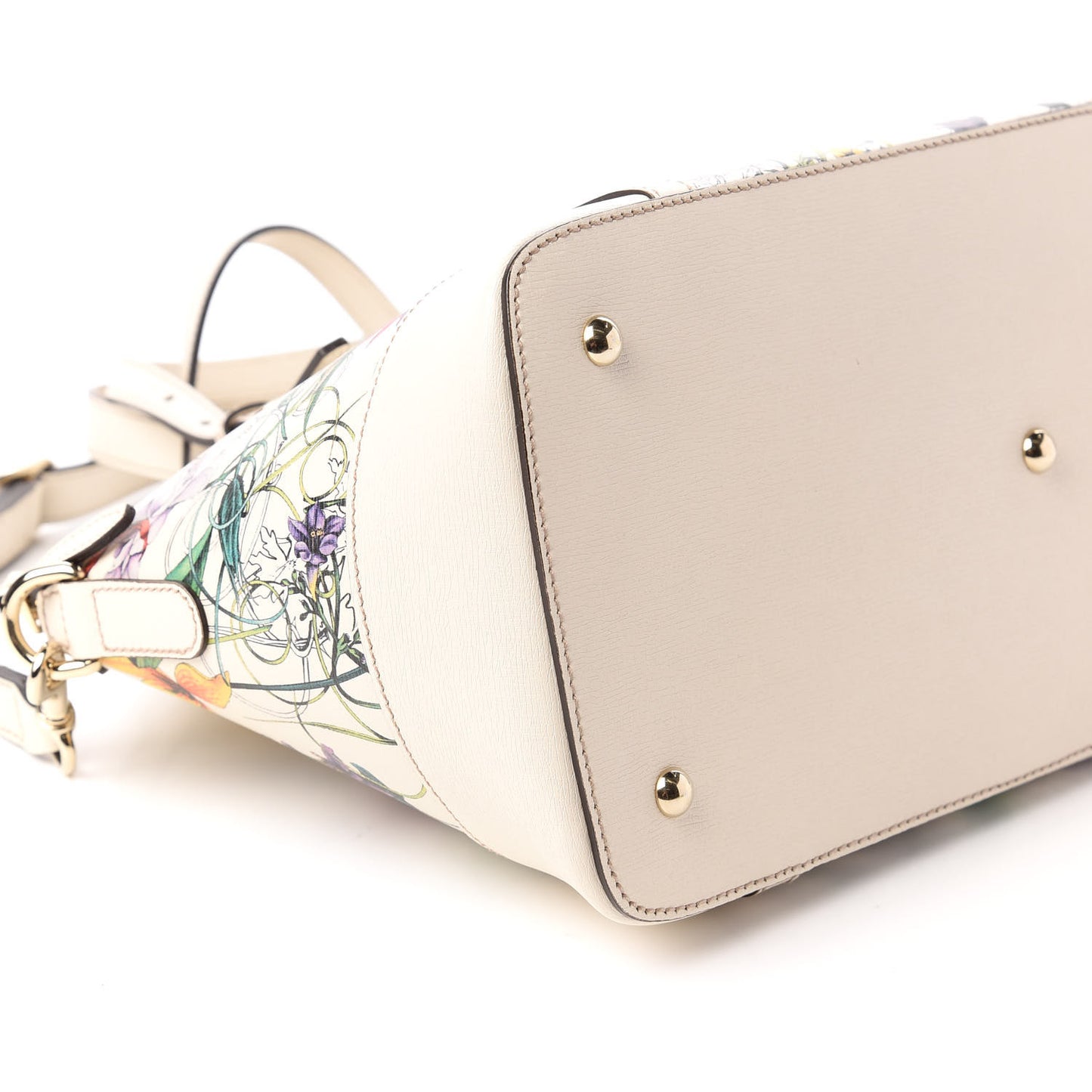 Canvas Flora Infinity Medium Nice Top Handle Dome Bag White