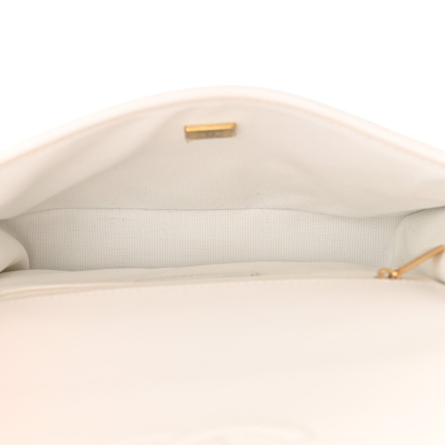 Caviar Quilted School Memory Small Top Handle Flap White