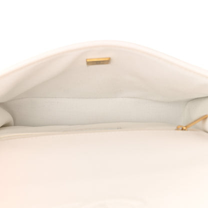 Chanel Caviar Quilted School Memory Small Top Handle Flap White 5 of 10