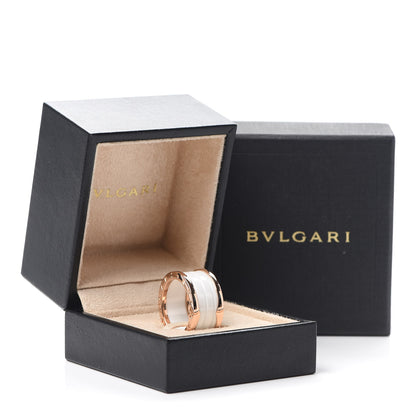 Bulgari 18K Rose Gold White Ceramic B.Zero1 Four-Band Ring 57 8 6 of 6