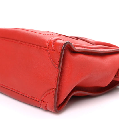 Celine Smooth Calfskin Nano Luggage Red 10 of 10