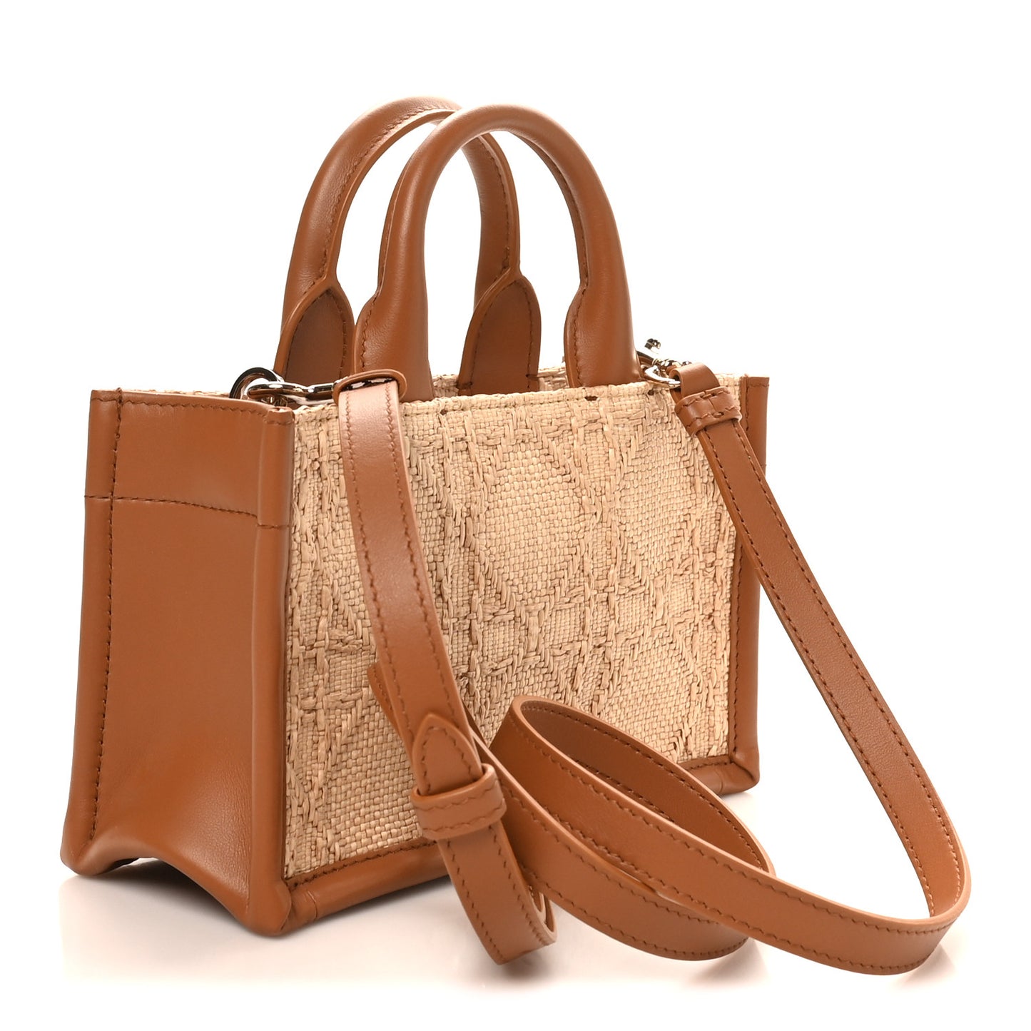 Raffia Cannage Mini Dior Book Tote Beige