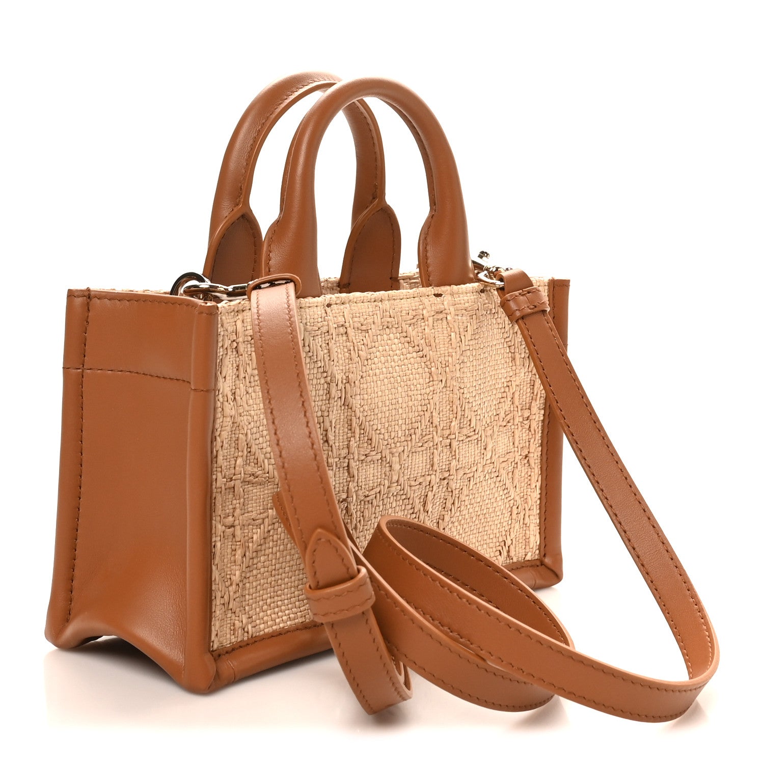Christian Dior Raffia Cannage Mini Dior Book Tote Beige 3 of 9