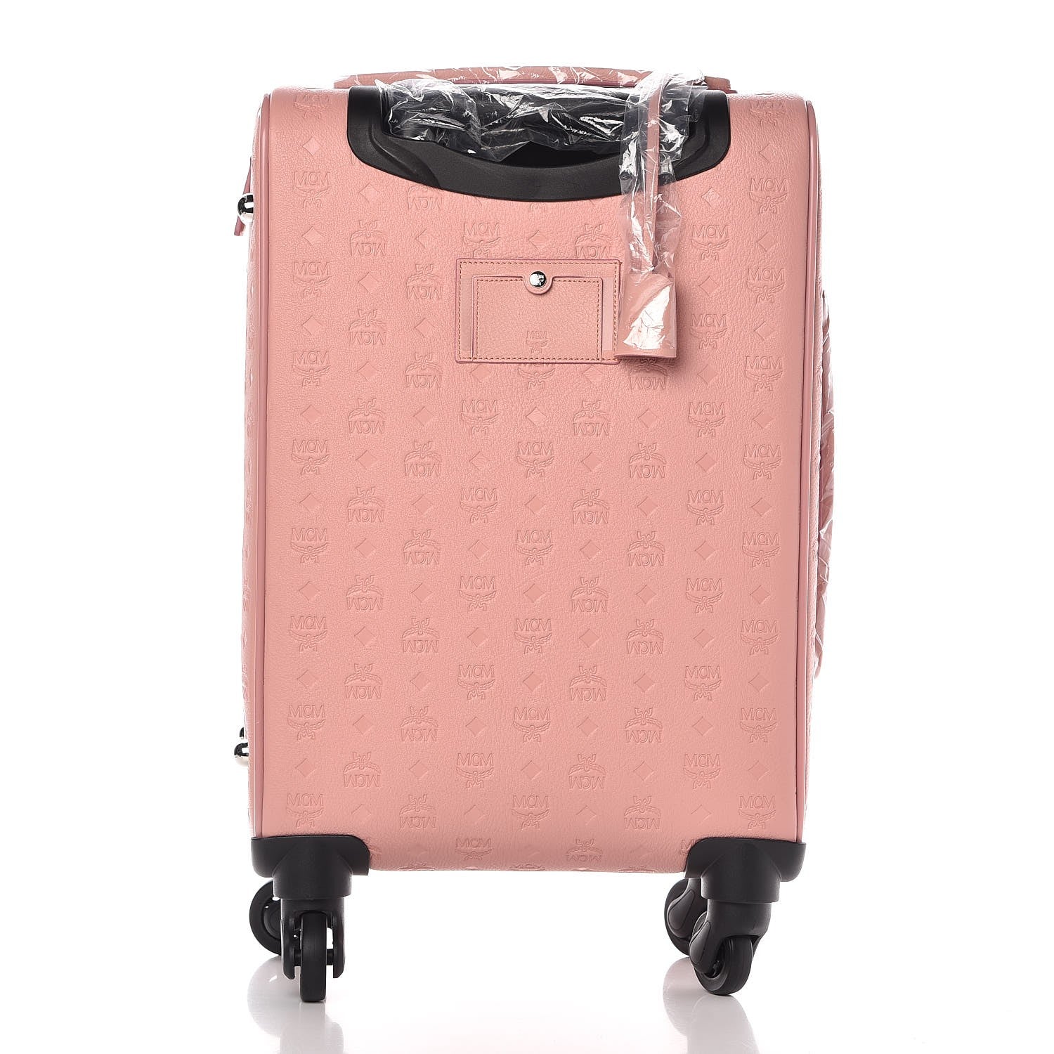 MCM Calfskin Ottomar Monogram Rolling Luggage Pink 4 of 8