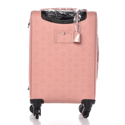MCM Calfskin Ottomar Monogram Rolling Luggage Pink 4 of 8