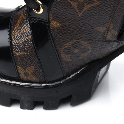 Louis Vuitton Patent Calfskin Monogram Star Trail Ankle Boots 35 Black 12 of 16