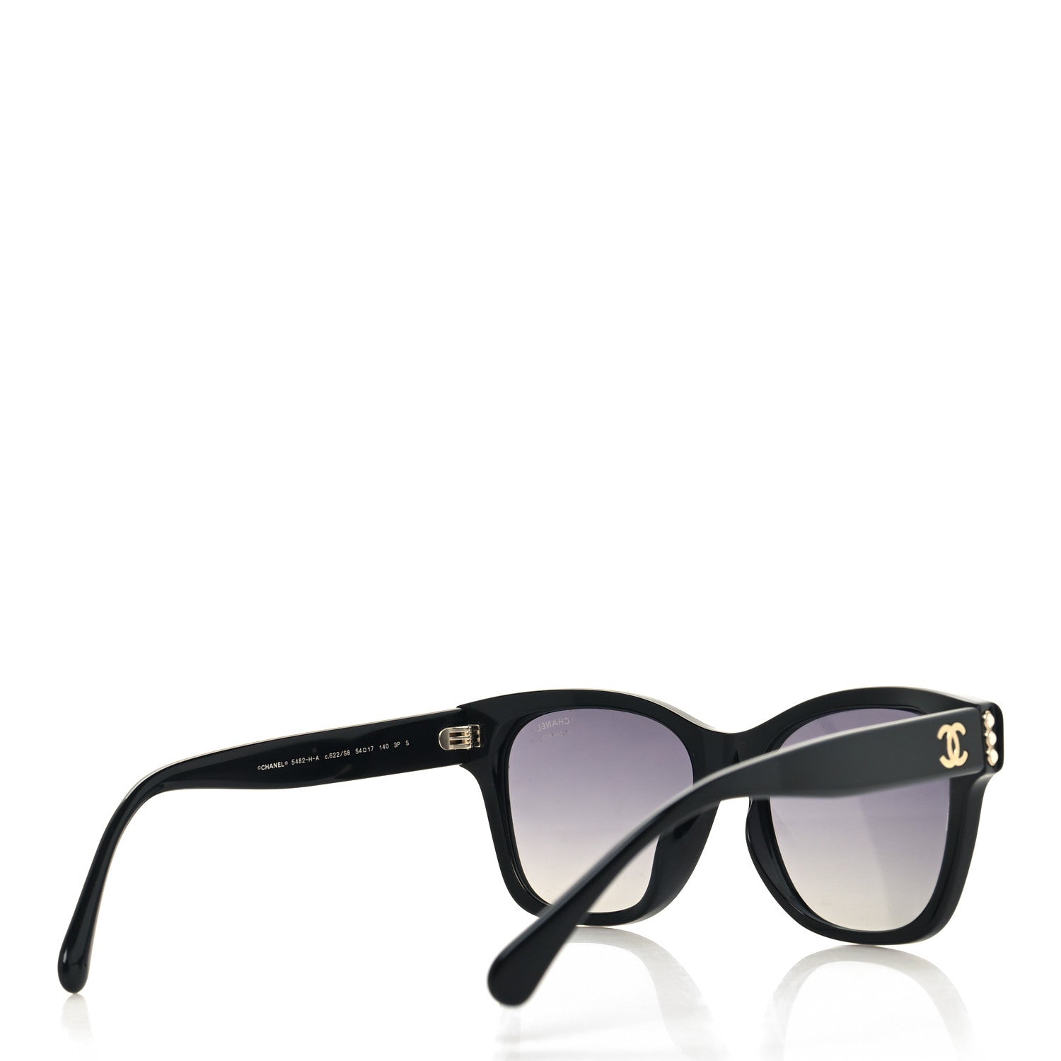 Chanel Acetate Polarized Pearl CC Square Sunglasses 5482-H-A Black 4 of 8