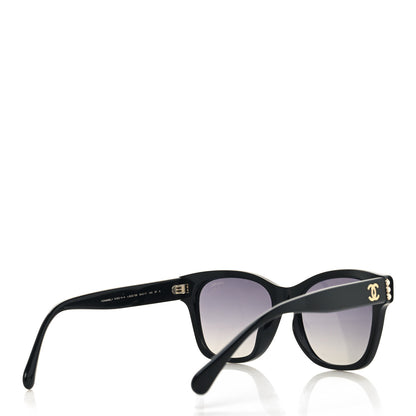 Chanel Acetate Polarized Pearl CC Square Sunglasses 5482-H-A Black 4 of 8