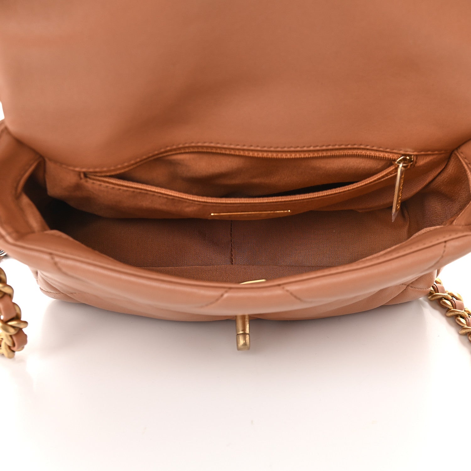 Chanel Lambskin Quilted Medium Chanel 19 Flap Brown 5 of 9